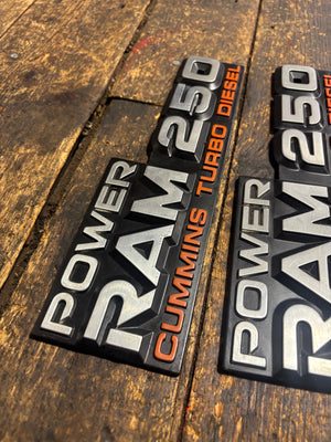 1989 - 1993 DODGE POWER RAM 250 EMBLEMS DECALS FENDER BADGES SET
