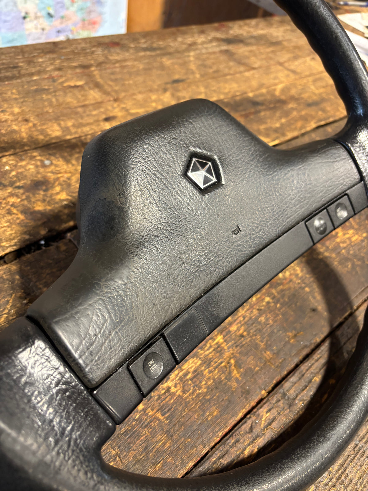 OEM 1990 1991 MINT DODGE RAM 250 350 CUMMINS STEERING WHEEL &amp; HORN PAD CRUISE