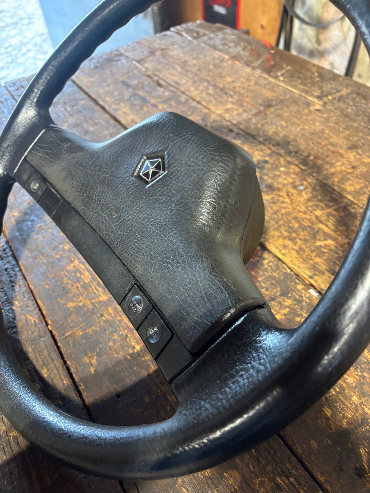 OEM 1990 1991 MINT DODGE RAM 250 350 CUMMINS STEERING WHEEL &amp; HORN PAD CRUISE
