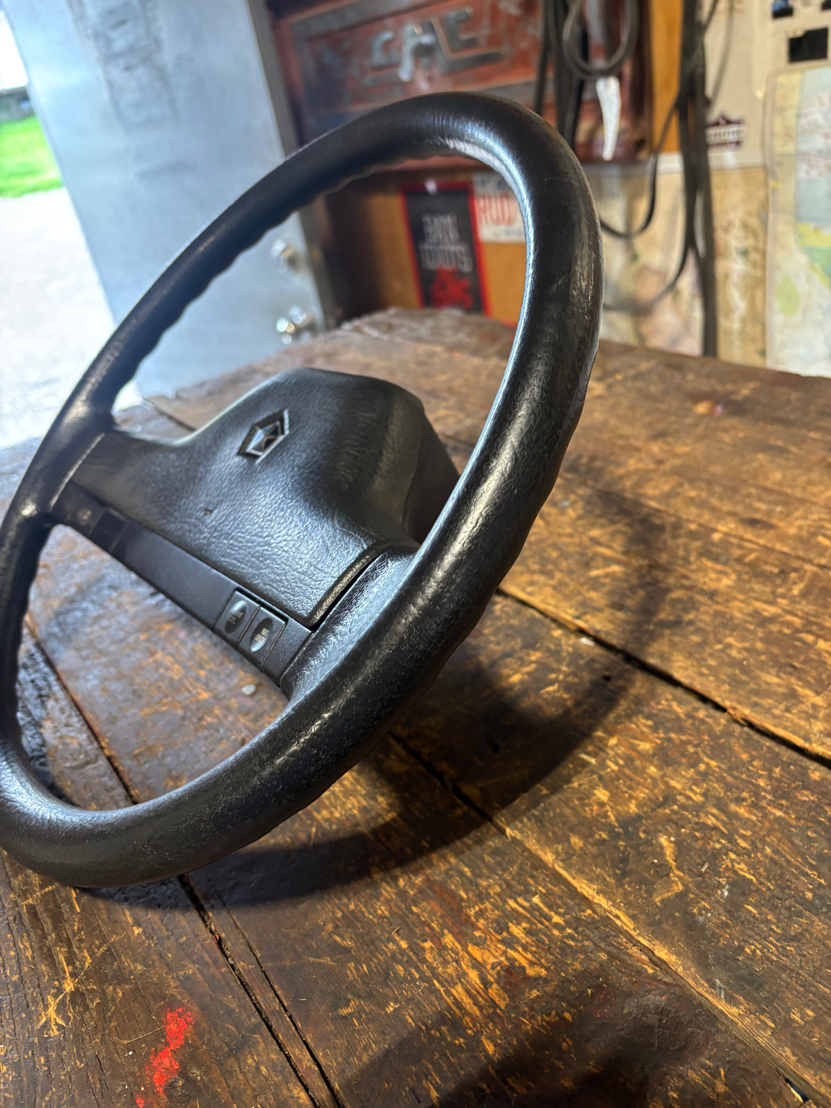 OEM 1990 1991 MINT DODGE RAM 250 350 CUMMINS STEERING WHEEL &amp; HORN PAD CRUISE