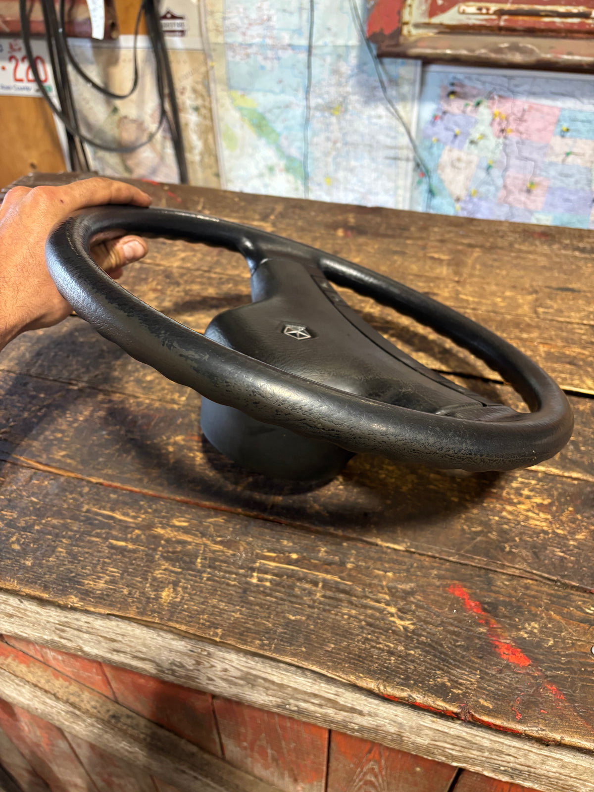 OEM 1990 1991 MINT DODGE RAM 250 350 CUMMINS STEERING WHEEL &amp; HORN PAD CRUISE