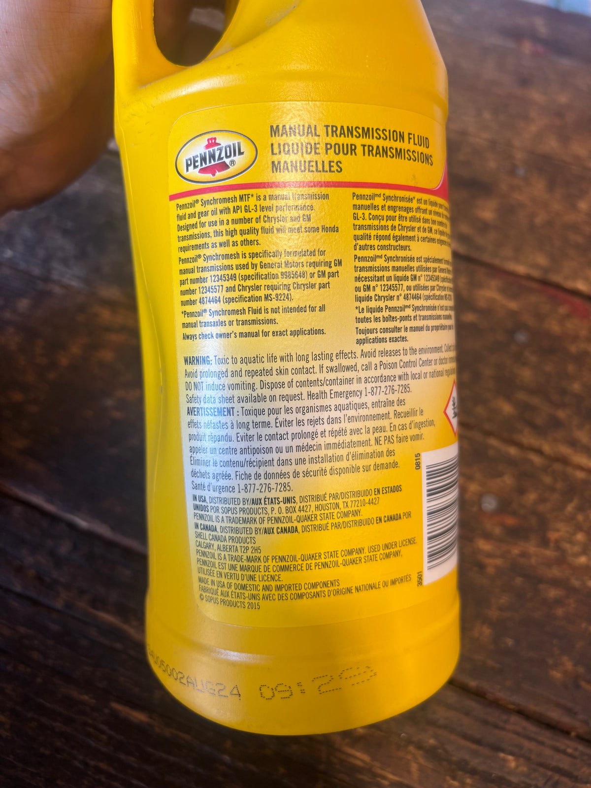 PENNZOIL SYNCROMESH NV5600 TRANSMISSION OIL