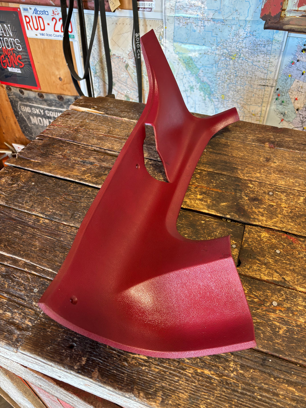 89-'93 Dodge Ram Red Passenger Right Side Corner Seatbelt Trim
