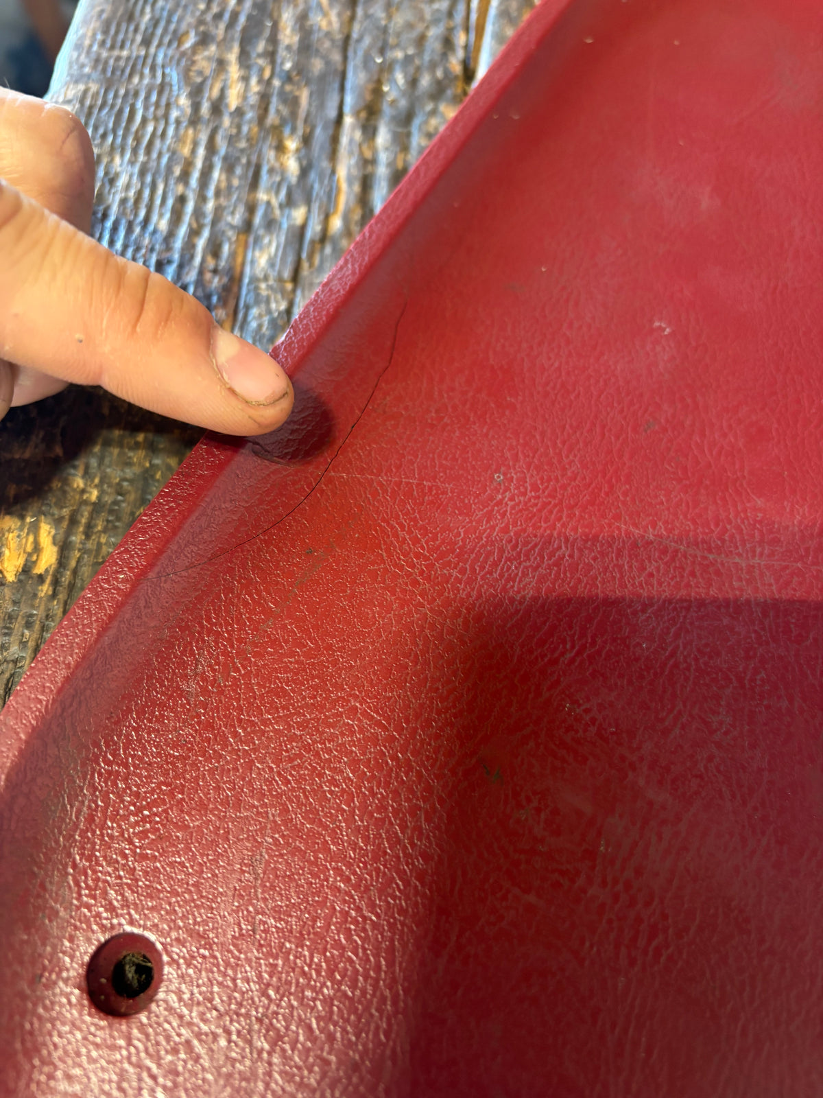 89-'93 Dodge Ram Red Passenger Right Side Kick Cowl Panel