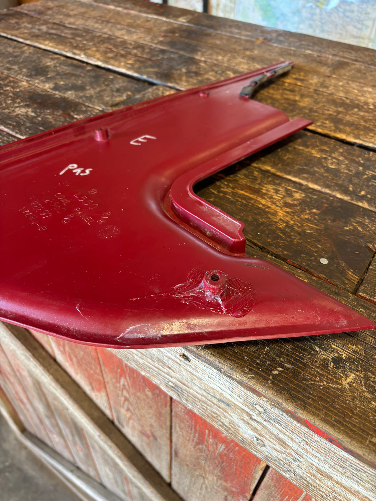 89-'93 Dodge Ram Red Passenger Right Side Kick Cowl Panel