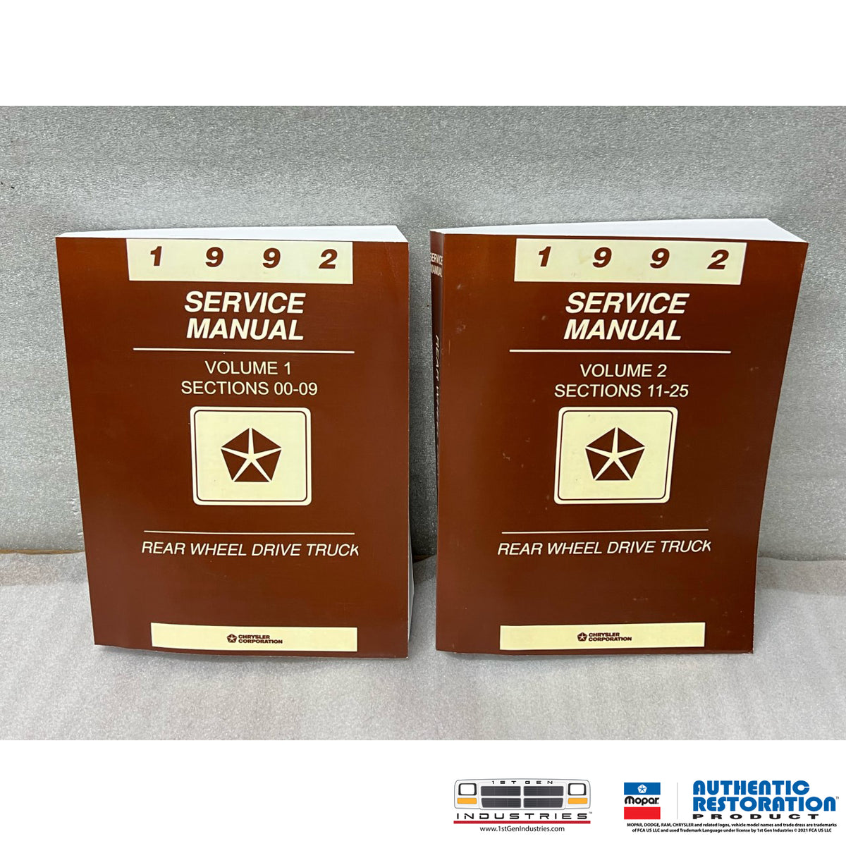 Mopar 1992 Dodge Rear Wheel Drive Truck Factory Service Manual – 2 Volume Set