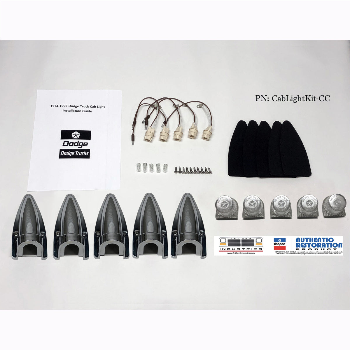 1974-1993 Cab Clearance Lights – Chrome Housing and Clear Lens