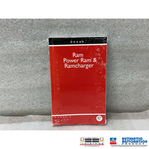 1992 Ram/Ramcharger Owner’s Manual – Mopar Authentic Reproduction