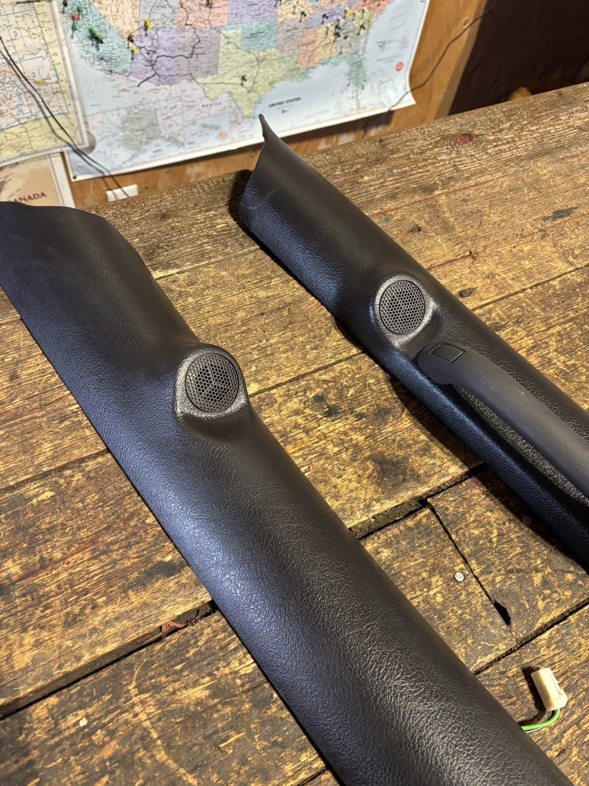 1998-2002 DODGE RAM 2500 3500 SET OF DARK GREY AGATE A PILLAR TRIM WITH SPEAKERS