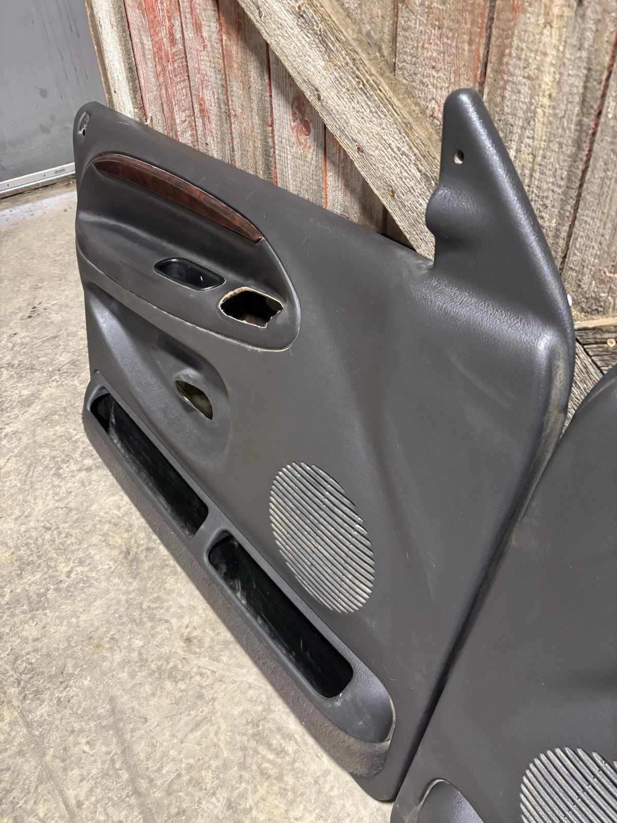 1998 - 2002 2ND GEN DODGE RAM LARAMIE WOODGRAIN AGATE DARK GREY DOOR PANEL SET