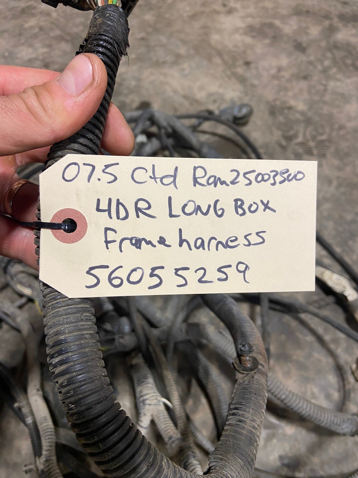 2007 .5 2008 RAM 2500 3500 FRAME CHASSIS WIRING HARNESS 4DOOR LONGBOX 56055267ad