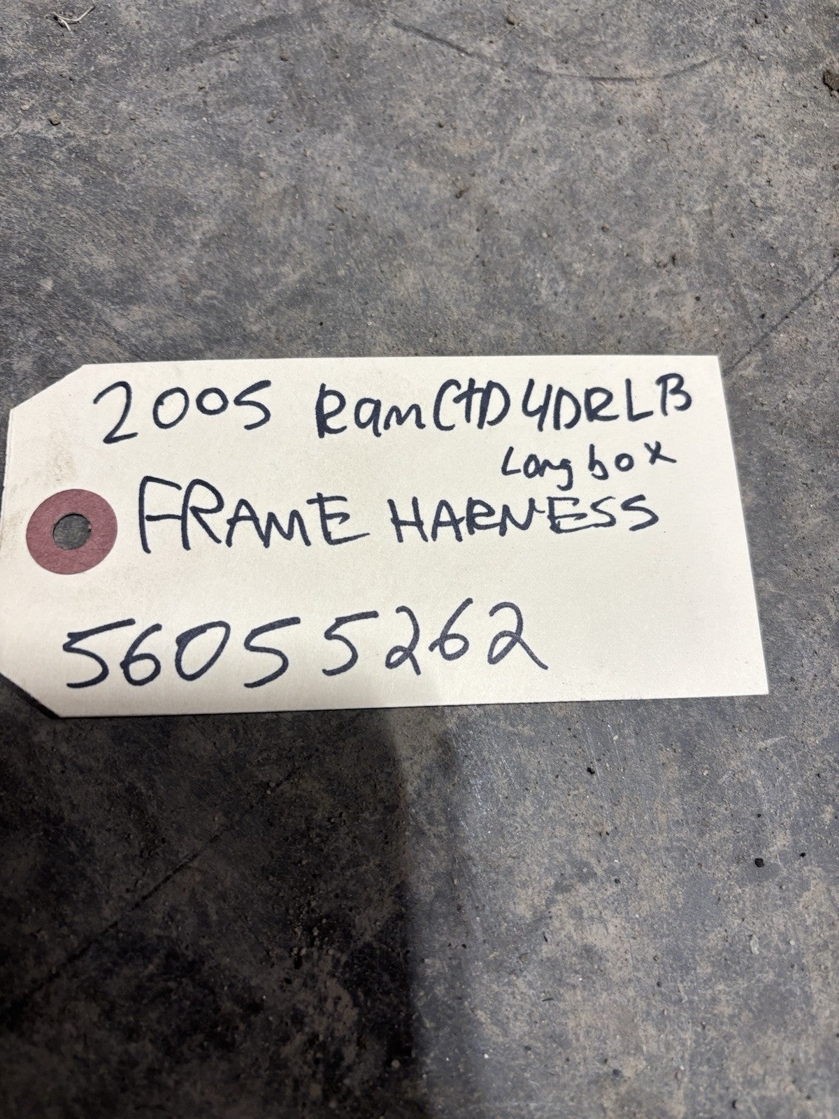 2005 DODGE RAM 3500 4DOOR LONGBOX CUMMINS FRAME CHASSIS WIRING HARNESS 5605262