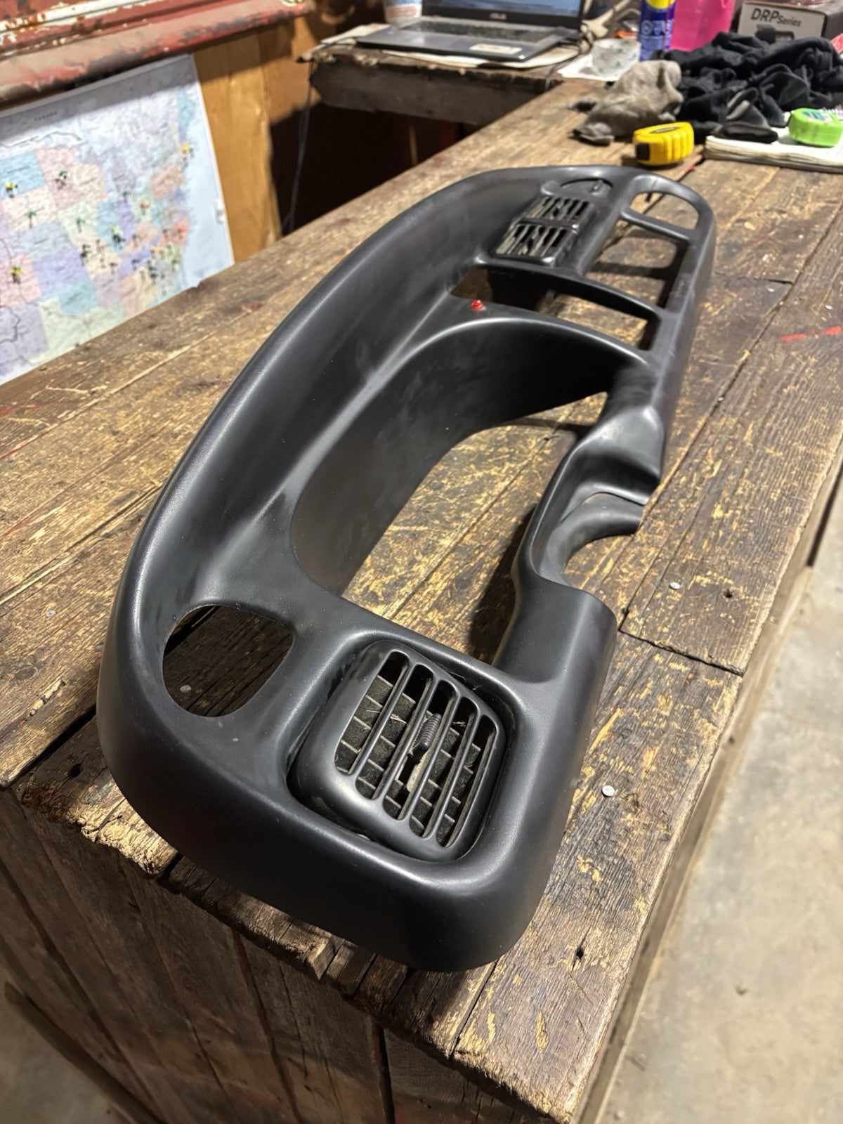 1998 DODGE RAM 2500 3500 DASH BEZEL GAUGE CLUSTER RADIO SURROUND NO CRACKS